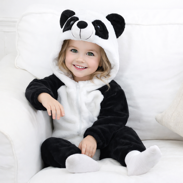 Baby Panda Hooded Winter Romper Suit