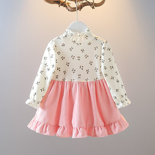 Adorable Baby Girl Frock with Floral Bear Design