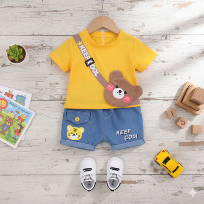 Toddler's Bear Shoulder Bag Short Set