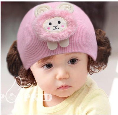 Winter Cute Baby Cap with Hairs – Cozy and Playful Winter Hat