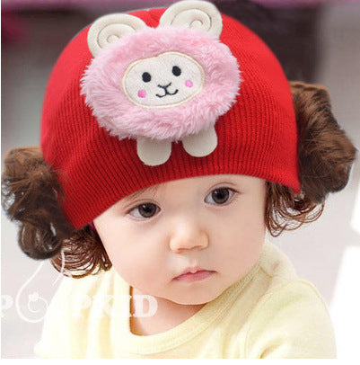 Winter Cute Baby Cap with Hairs – Cozy and Playful Winter Hat