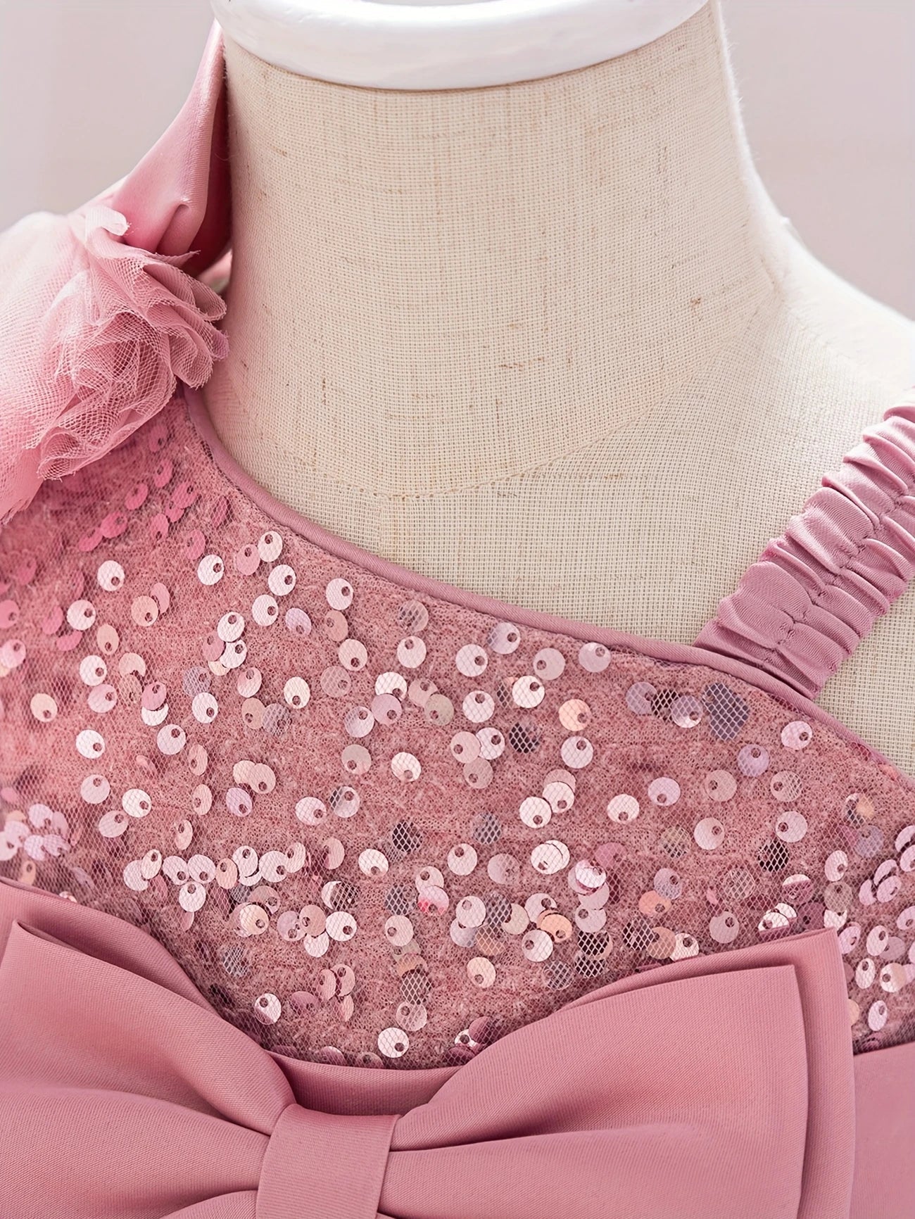 Baby Girl Pink Sequin Tutu Dress with Big Bow – Party & Wedding Outfit