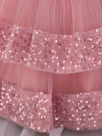 Baby Girl Pink Sequin Tutu Dress with Big Bow – Party & Wedding Outfit