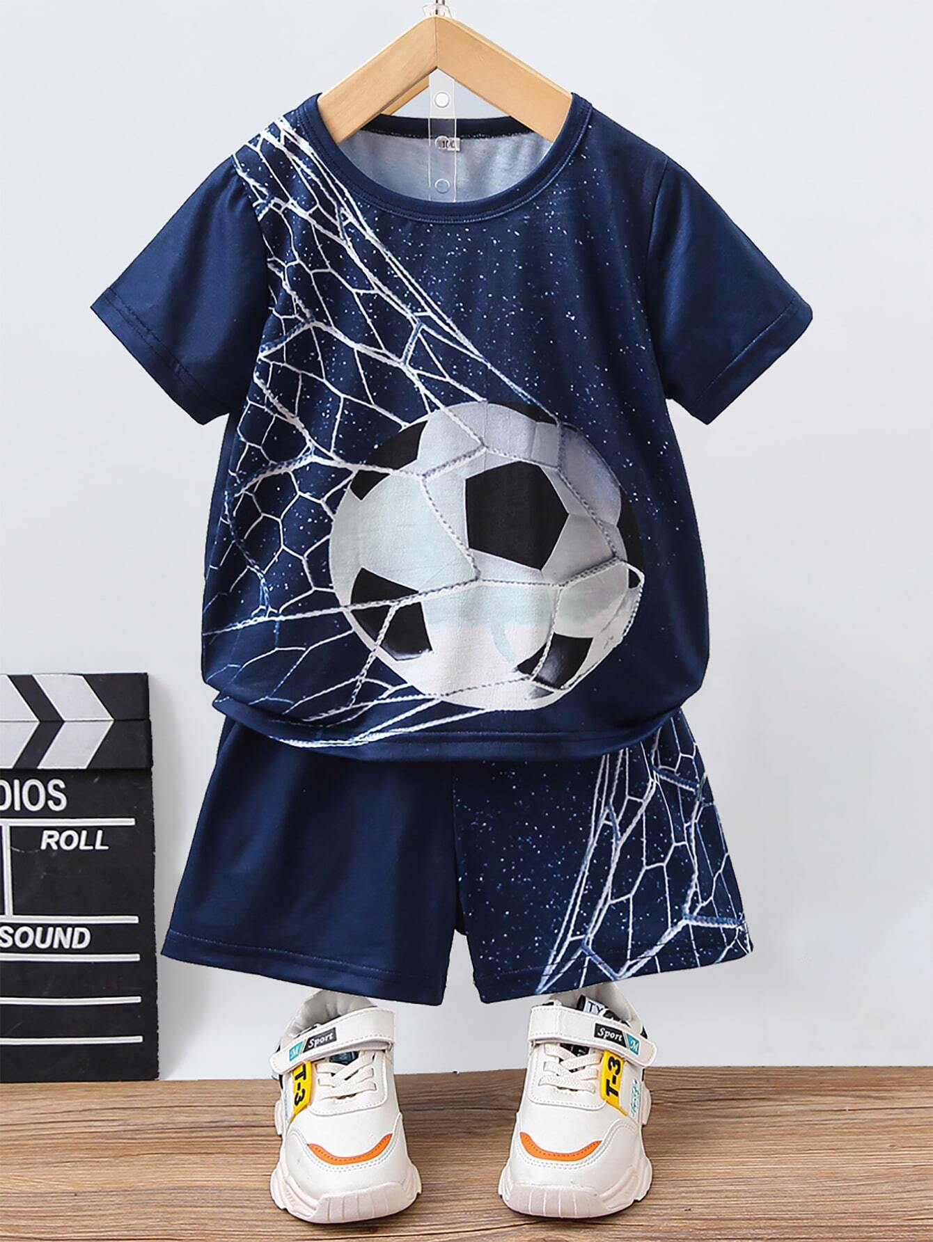 Soccer Goal Graphic T-Shirt & Shorts Set