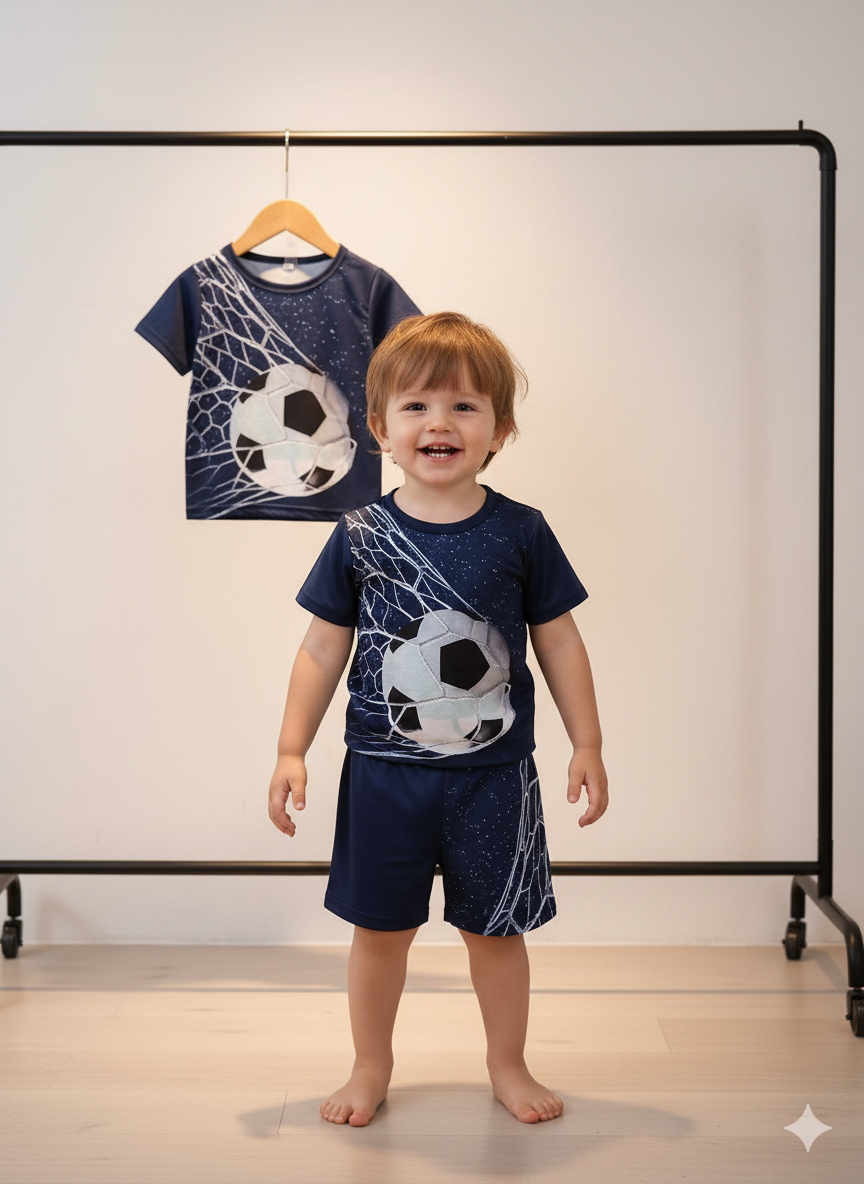 Soccer Goal Graphic T-Shirt & Shorts Set