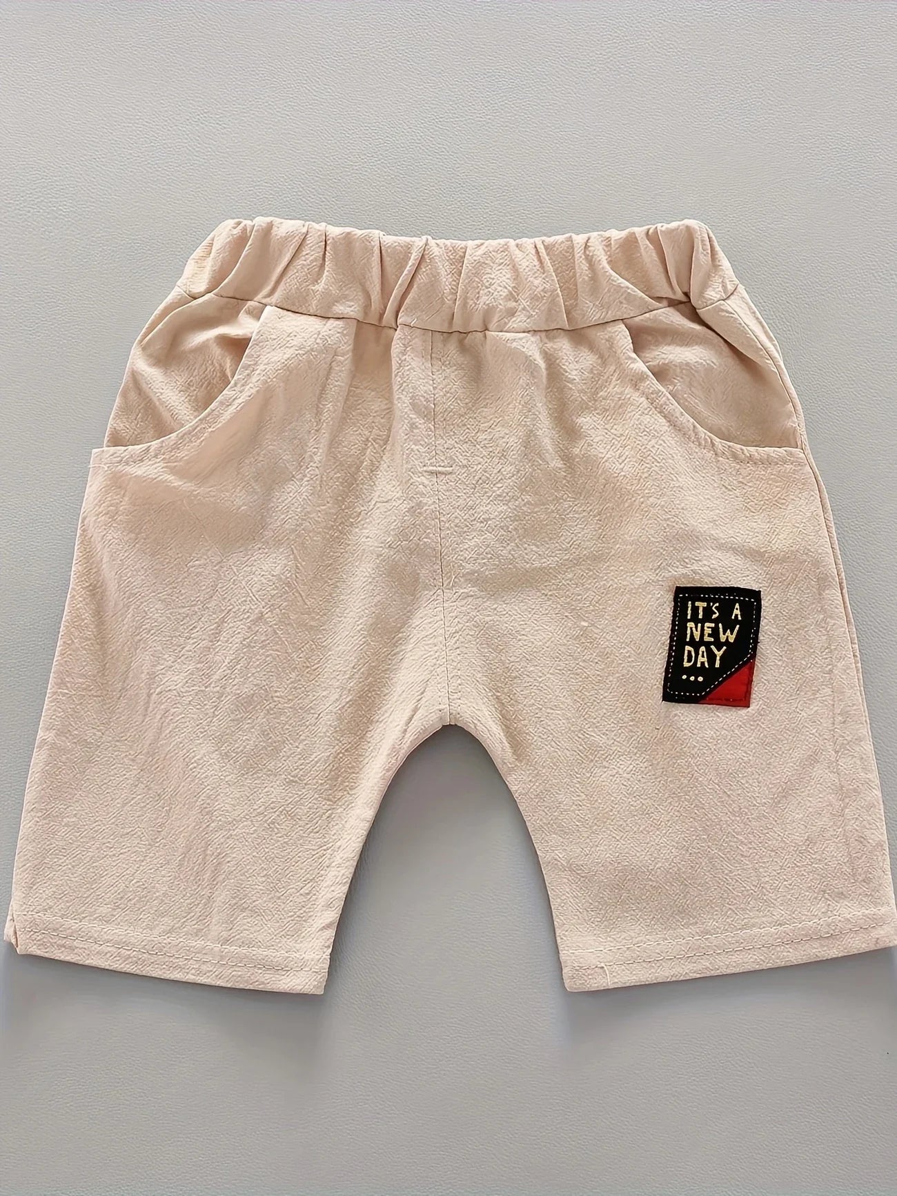 Cartoon Bear Boys' Outfit – Short Sleeve Shirt & Printed Shorts