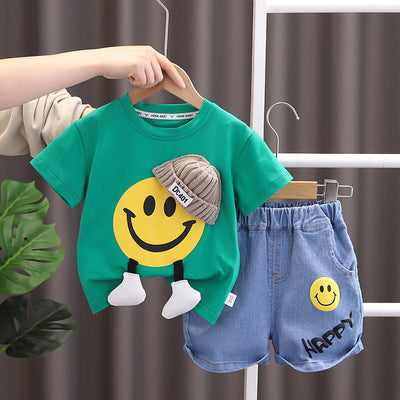 Toddler's Smiley Face T-Shirt & Shorts Set