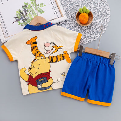 Toddler Cartoon Polo Shirt & Shorts Set