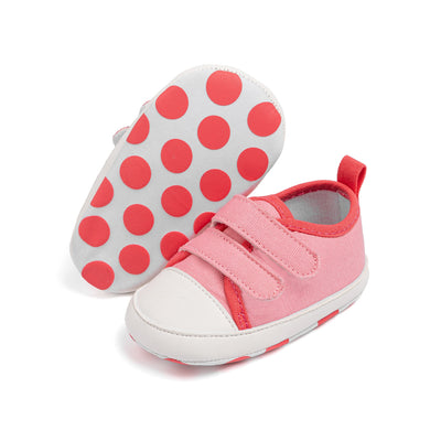 Baby Pink Two-Strap Soft Sole Sneakers