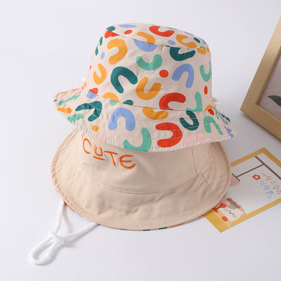 Reversible "Cute" and Print Bucket Hat