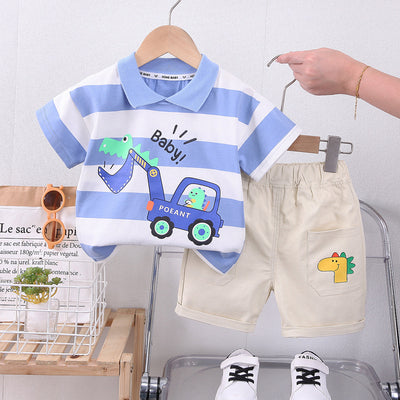 Baby Dinosaur Excavator Polo Shirt & Shorts Set