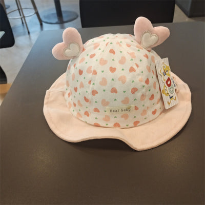 Adorable Heart Print Bucket Hat
