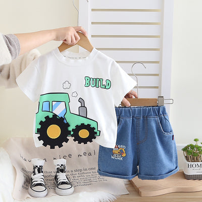 Toddler Tractor T-Shirt & Denim Shorts Set