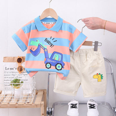 Baby Dinosaur Excavator Polo Shirt & Shorts Set