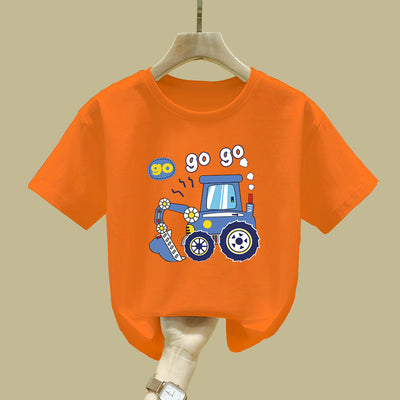 Kids' "Go Go" Tractor Graphic T-Shirt