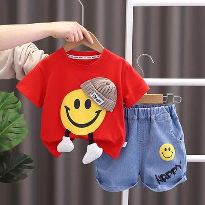 Toddler's Smiley Face T-Shirt & Shorts Set