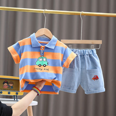 Baby "Lucky Kid" Car Polo Shirt & Shorts Set