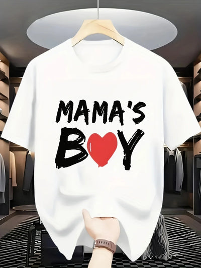 Mama's Boy Printed White Cotton T-Shirt