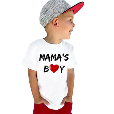 "Mama's Boy" Heart Kids T-Shirt