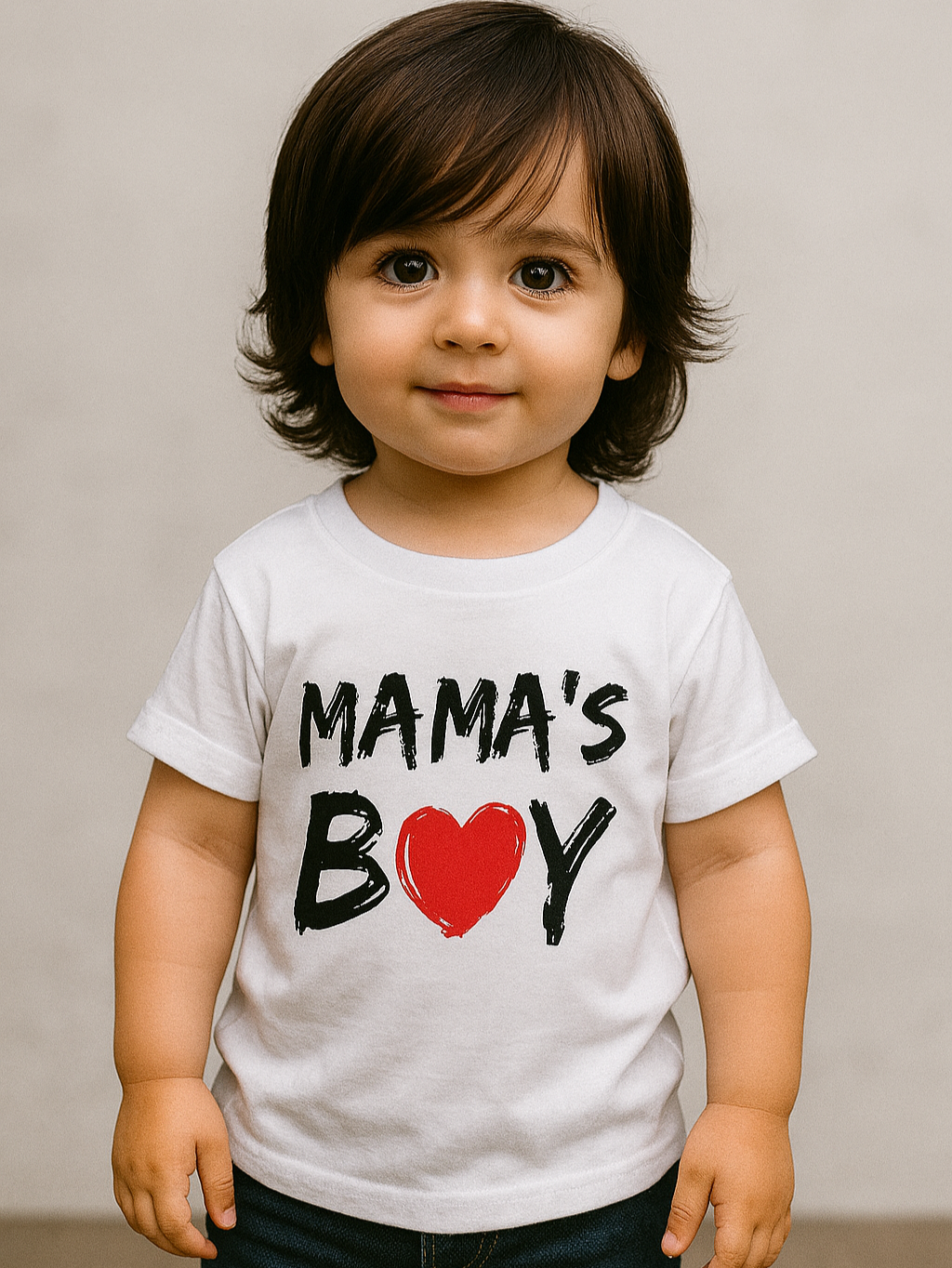 Mama's Boy Printed White Cotton T-Shirt
