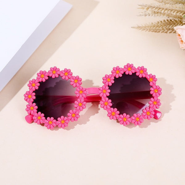 Pink Flower Round Kids' Sunglasses