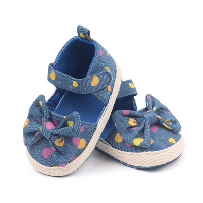 Polka Dot Bowknot Baby Girl First Walker Shoes
