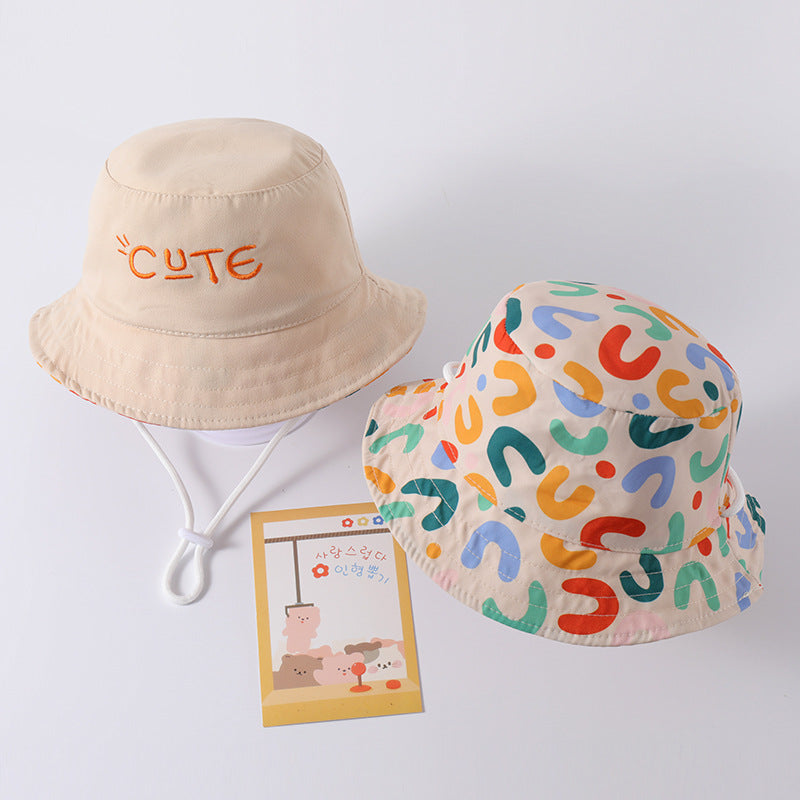 Reversible "Cute" and Print Bucket Hat