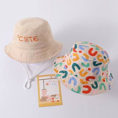 Reversible "Cute" and Print Bucket Hat