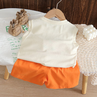 Toddler's Pumpkin Short Set with 3D Legs