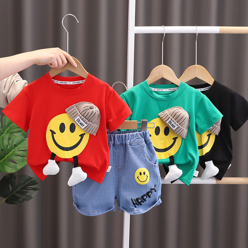 Toddler's Smiley Face T-Shirt & Shorts Set