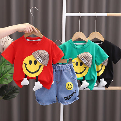 Toddler's Smiley Face T-Shirt & Shorts Set