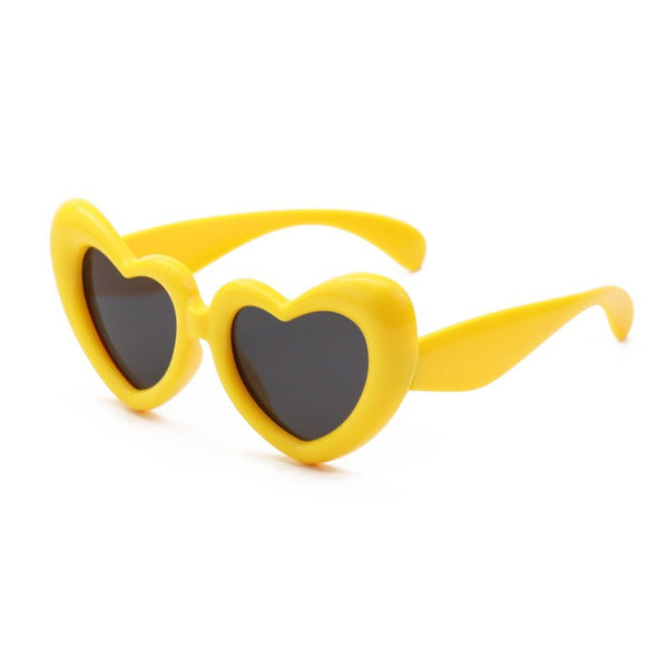 Yellow Heart-Shaped Kids' Sunglasses