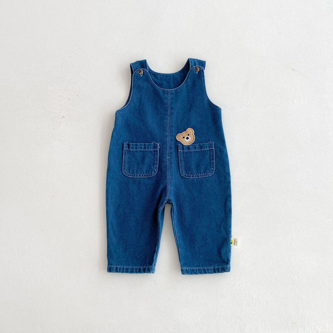Teddy Bear Denim Baby Overalls