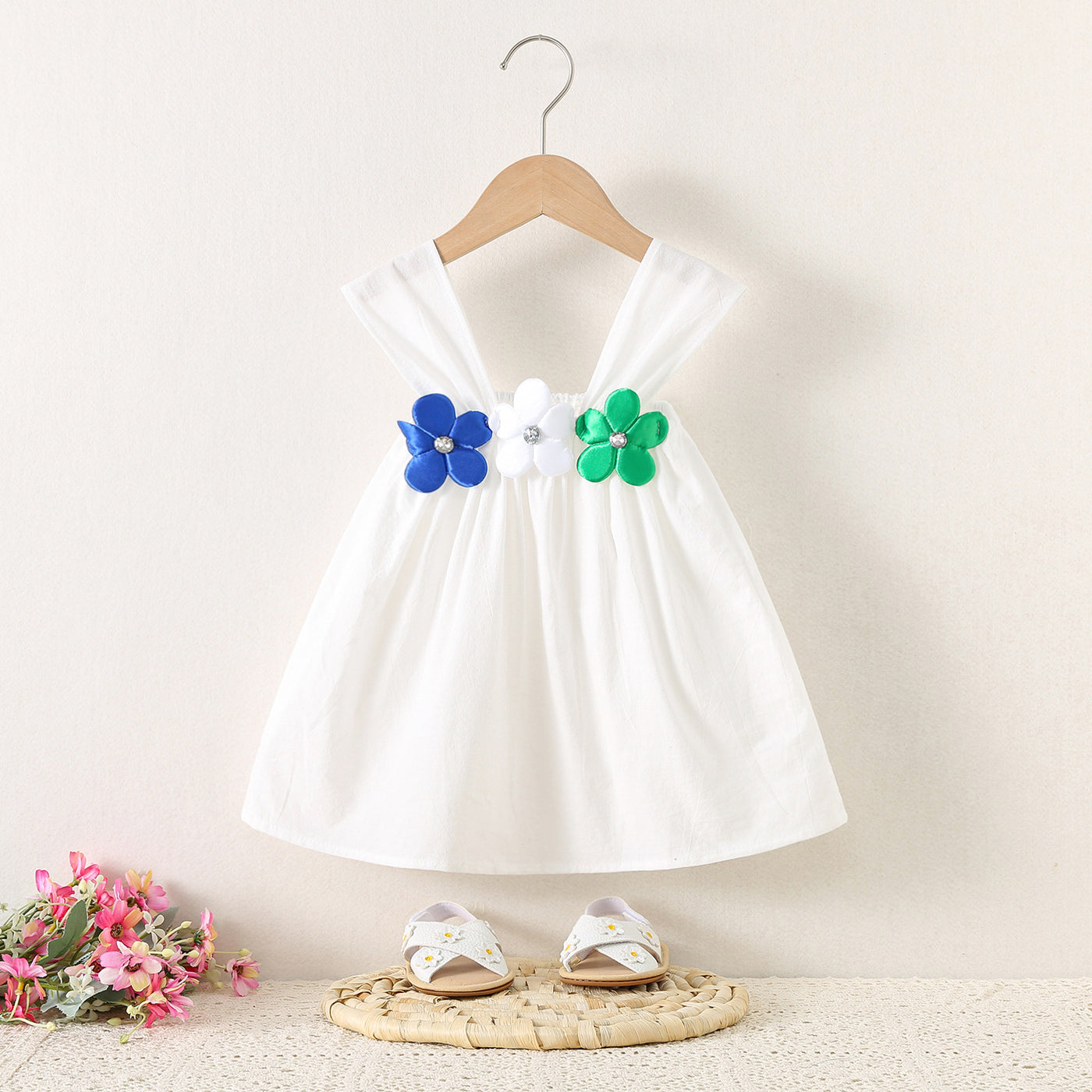 Baby Girl Green Floral Summer Party Dress