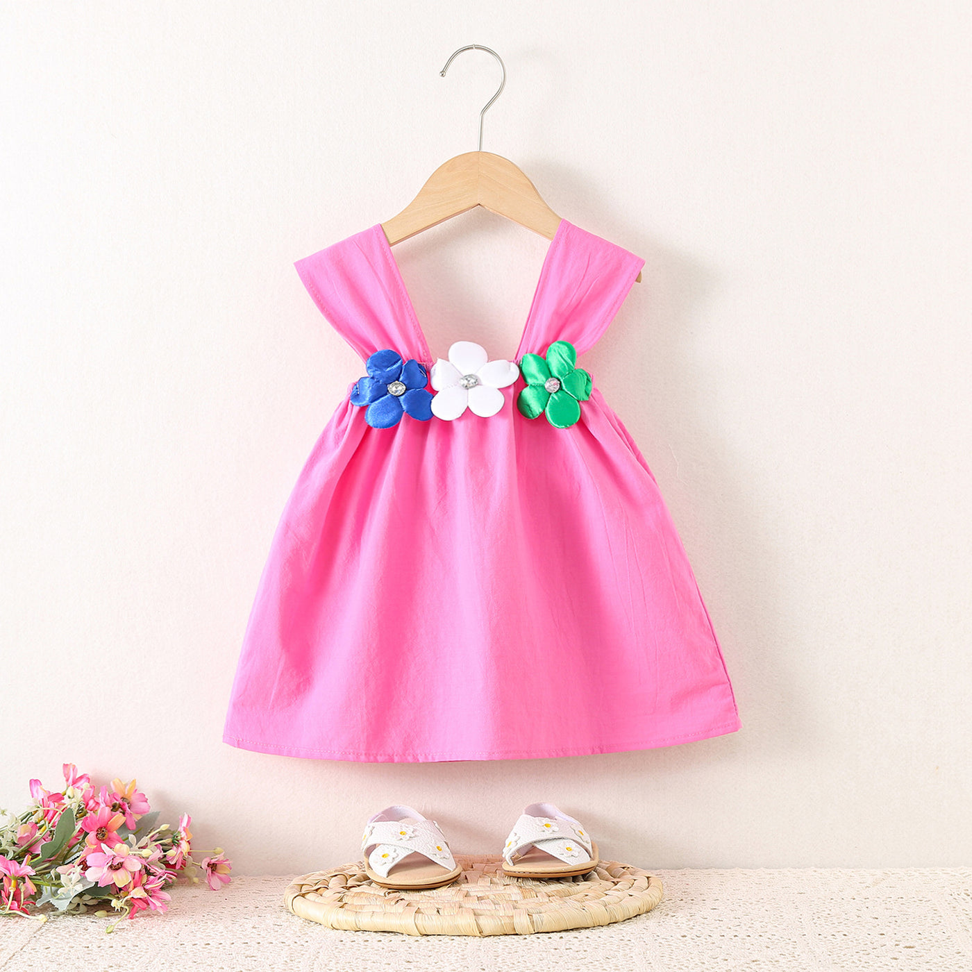 Baby Girl Green Floral Summer Party Dress