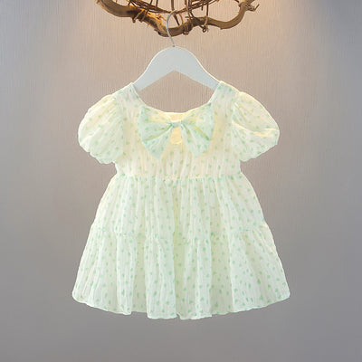 Baby Girl Pastel Green Puff Sleeve Party Dress